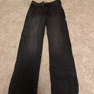 Hollister Women's Long High-Rise Baggy Black Jeans